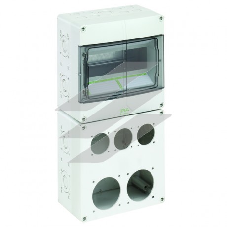 Розподільчий щит STV 923-L, для установки штепсельних розеток типу Schuko та CEE16/32, на 9 модулів, (200х400х122мм), IP44, Spelsberg